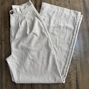 Elegant Cream Wide Leg Pants